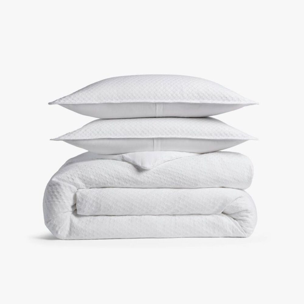 Full/Queen Honeycomb Cotton Duvet Cover & Sham Set White - Parachute for Target